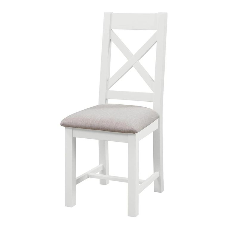 Lundy Dining Chair - Set of 2 - Crossback - White Painted