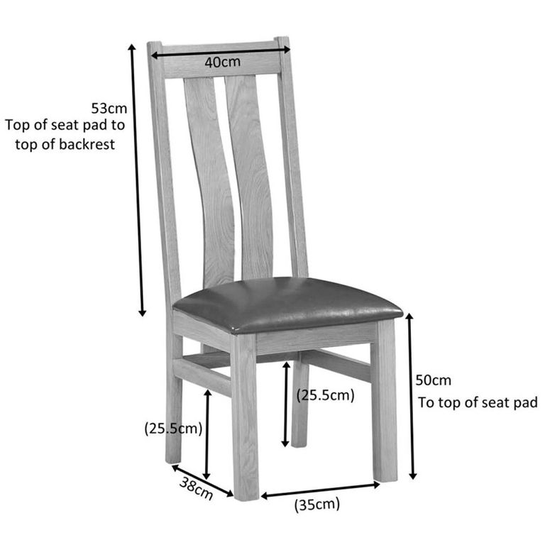 Original Dining Chair - Set of 2 - Arizona Slatted Back - Rustic Oak