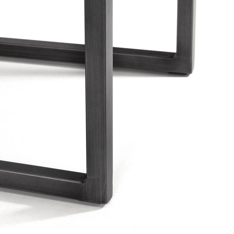 Brooklyn Cantilever Dining Chair - Set of 2 - Charcoal Grey Suede Fabric