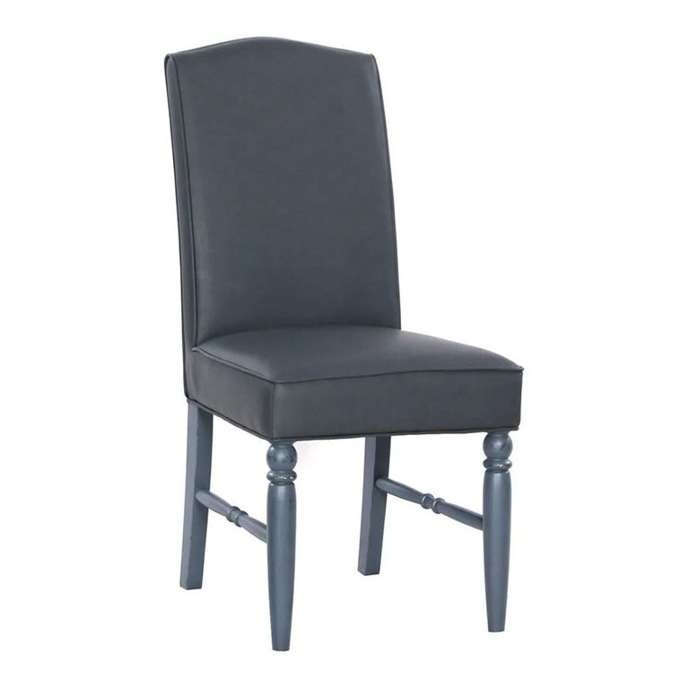 Bishop Dining Chair - Set of 2 - Grey Faux Leather