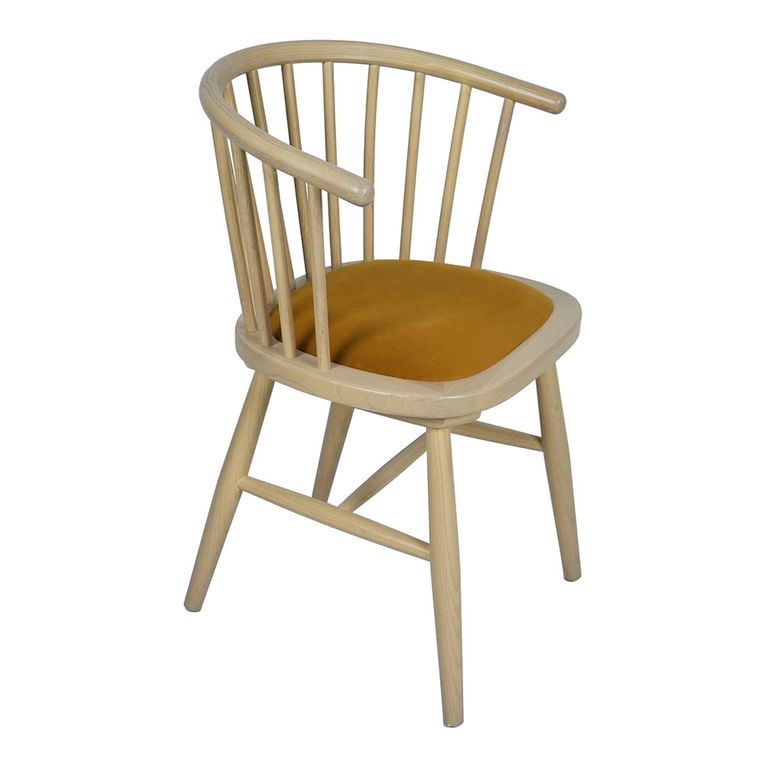 Twyford Dining Chair - Set of 2 - Mustard Curved