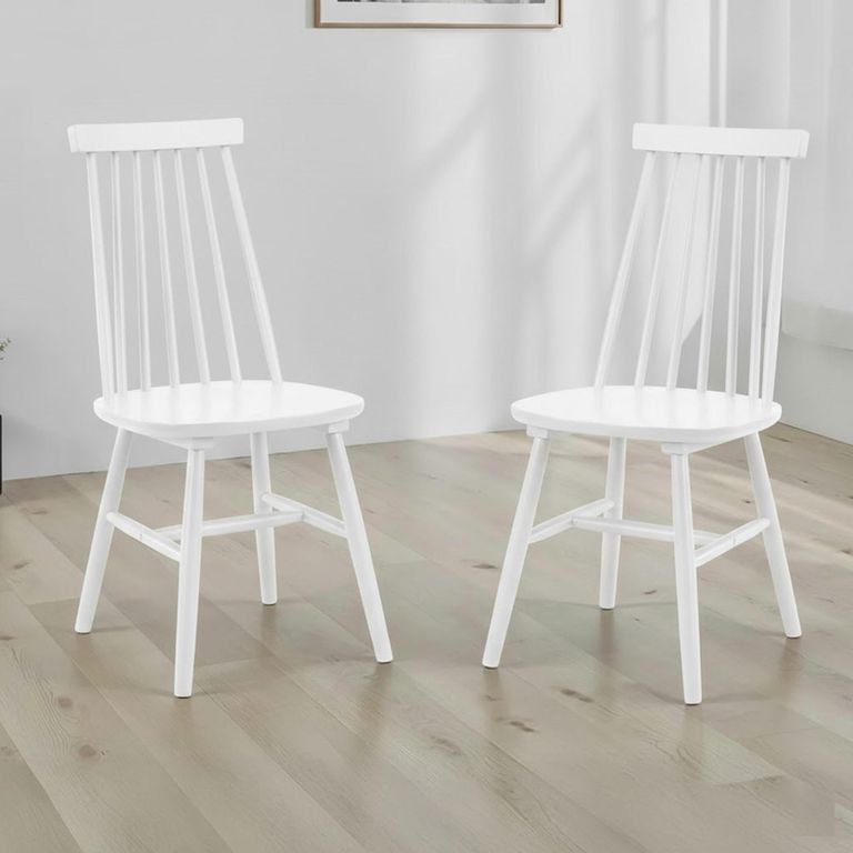 Alassio Dining Chair - Set of 2 - Spindle Back - White
