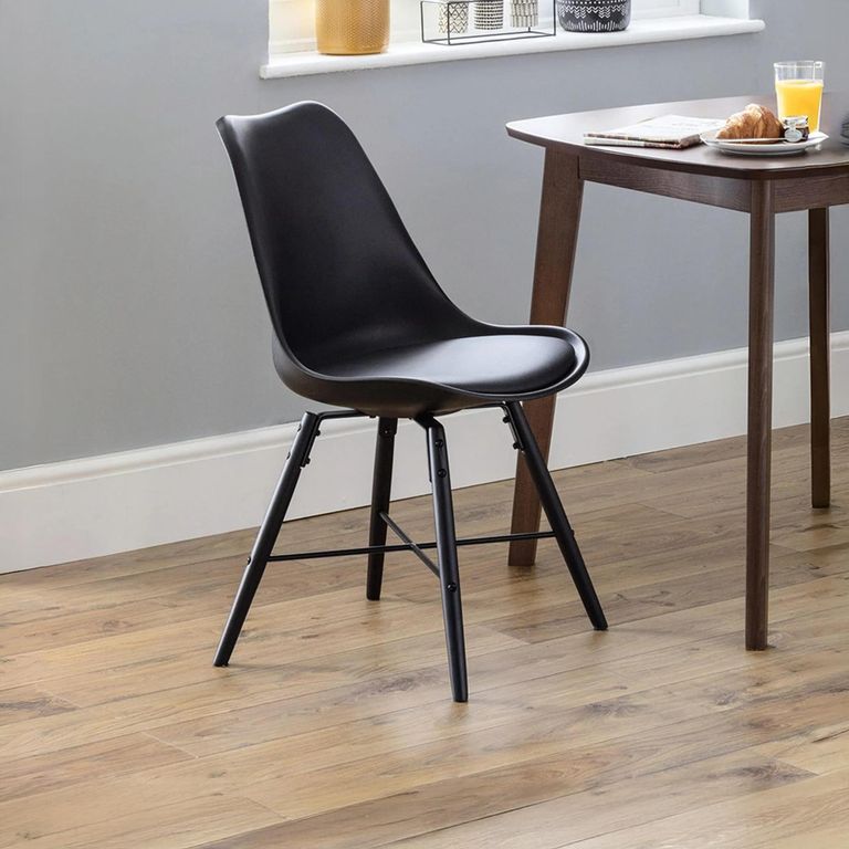 Kari Dining Chair - Set of 2 - Black Faux Leather