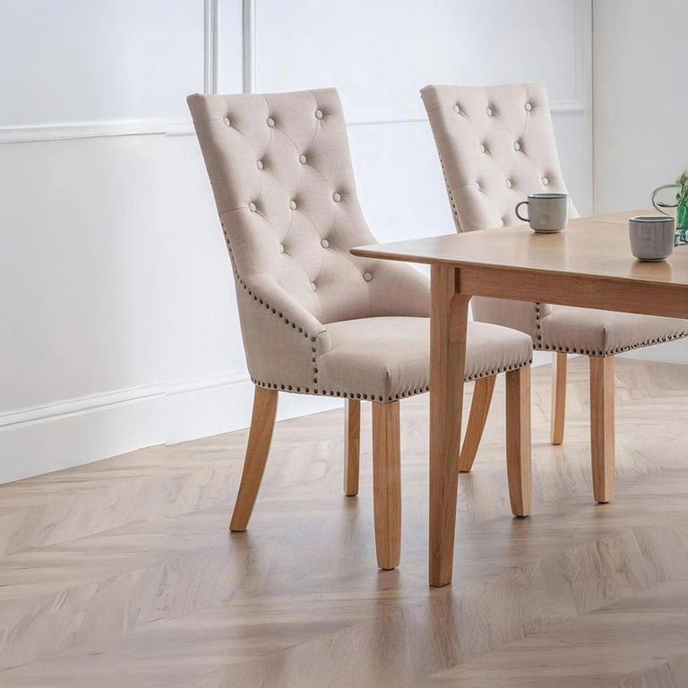 Loire Dining Chair - Set of 2 - Oatmeal Fabric