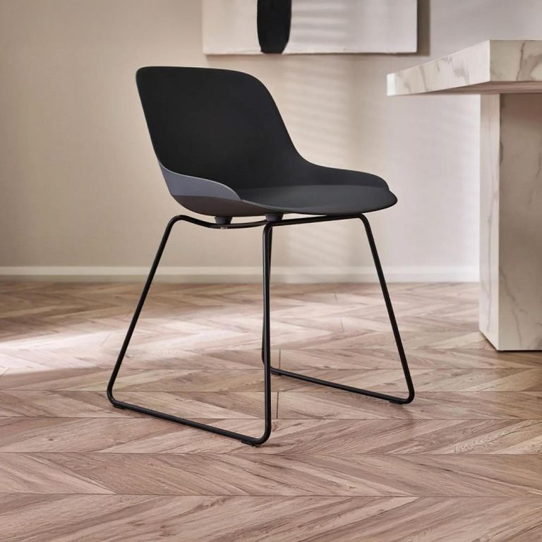 Rocco Dining Chair - Set of 2 - Dark Grey Plastic