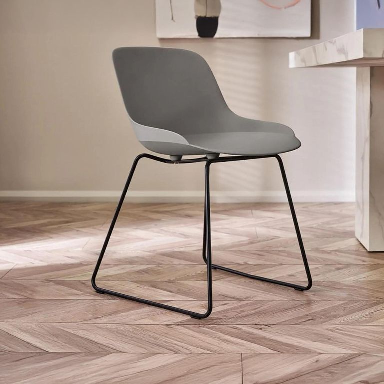 Rocco Dining Chair - Set of 2 - Light Grey Plastic