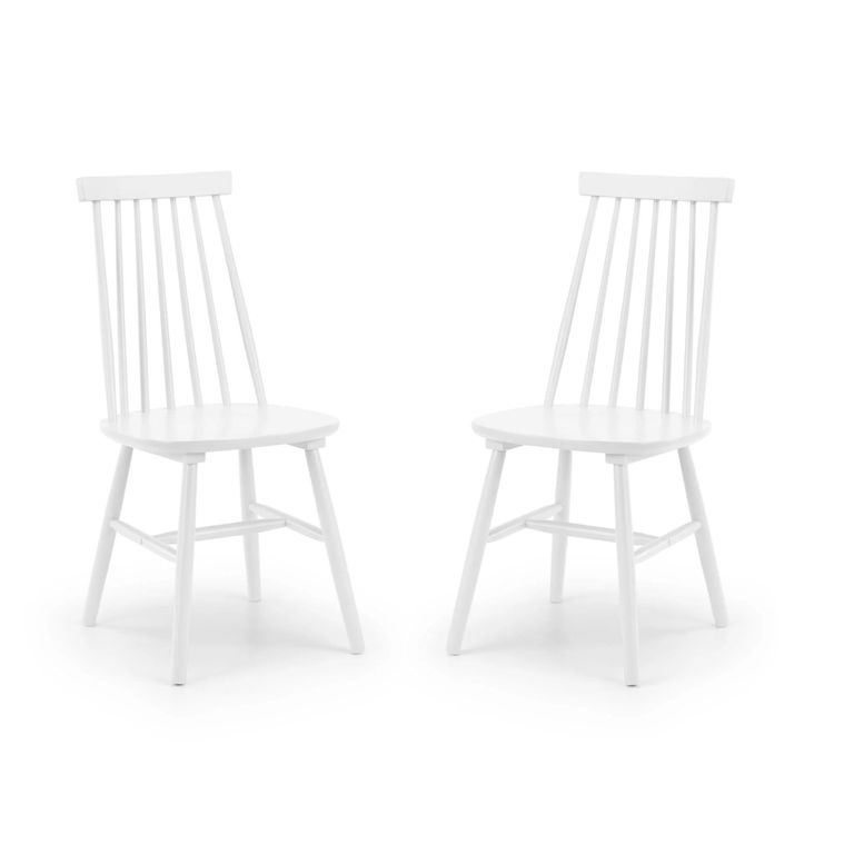 Alassio Dining Chair - Set of 2 - Spindle Back - White
