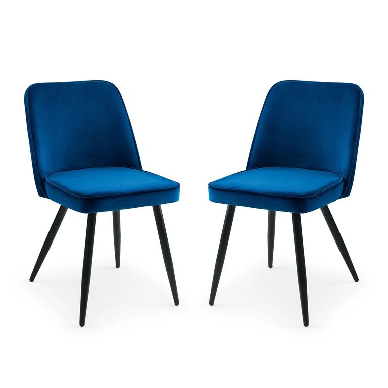 Burgess Dining Chair - Set of 2 - Blue Fabric