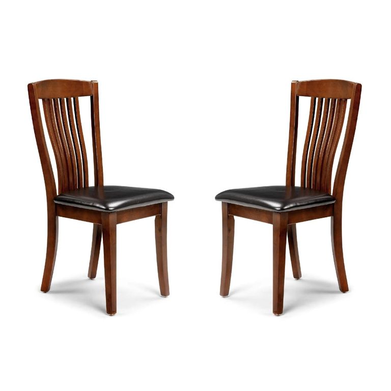 Canterbury Dining Chair - Set of 2 - Brown Wood