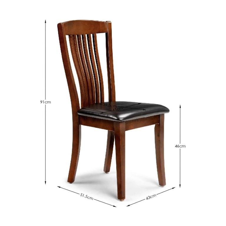 Canterbury Dining Chair - Set of 2 - Brown Wood