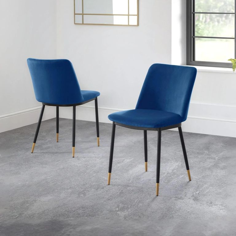 Delaunay Dining Chair - Set of 2 - Blue Fabric