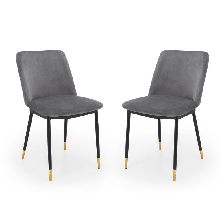 Delaunay Dining Chair - Set of 2 - Grey Fabric