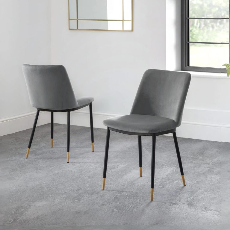 Delaunay Dining Chair - Set of 2 - Grey Fabric