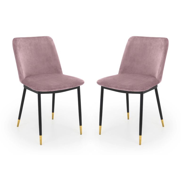 Delaunay Dining Chair - Set of 2 - Pink Fabric