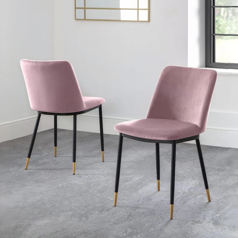 Delaunay Dining Chair - Set of 2 - Pink Fabric