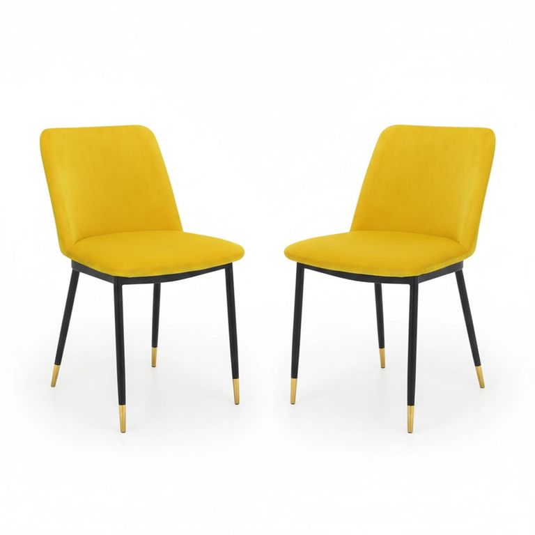 Delaunay Dining Chair - Set of 2 - Yellow Fabric