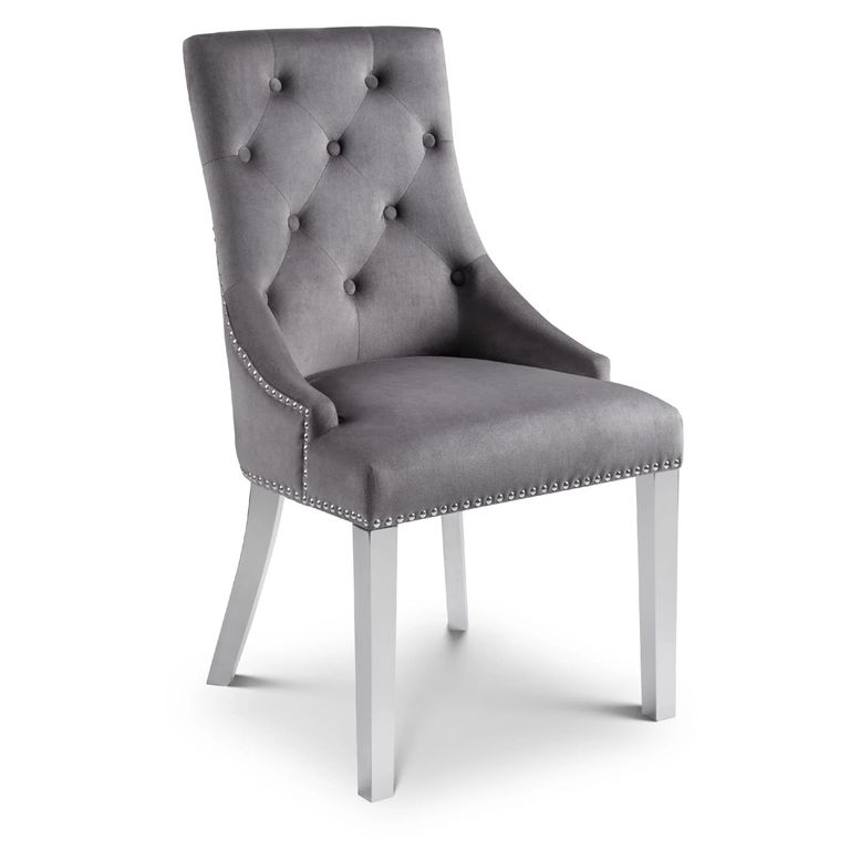 Gladstone Dining Chair - Set of 2 - Grey Fabric