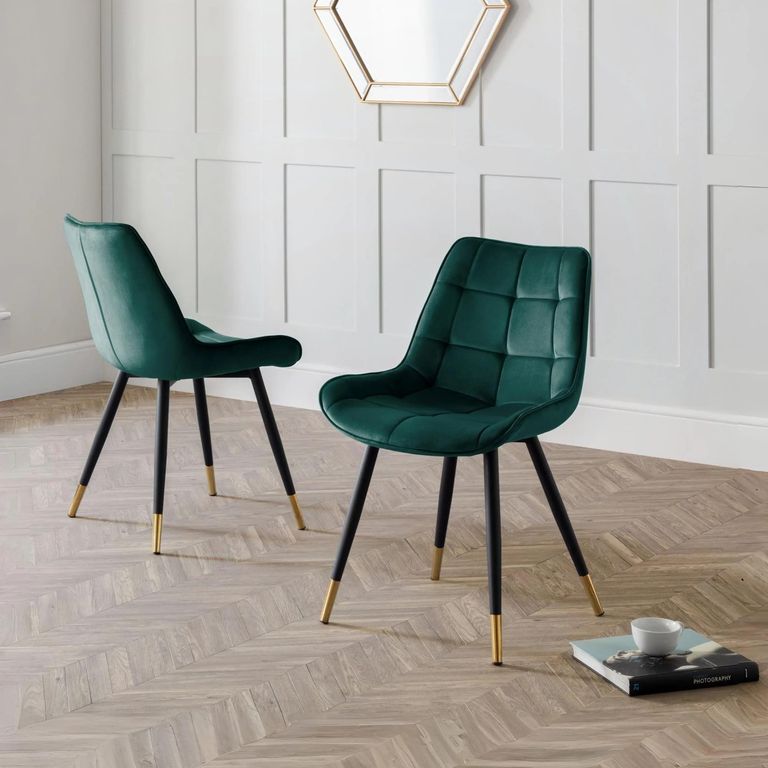 Hadid Dining Chair - Set of 2 - Green Fabric