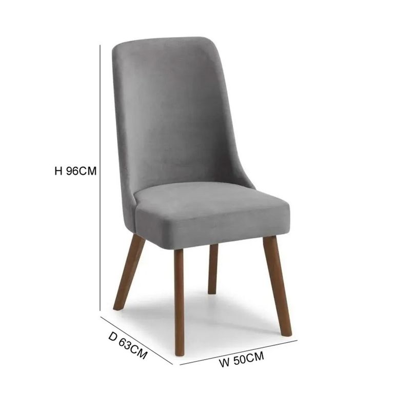 Huxley Dining Chair - Set of 2 - Grey Fabric