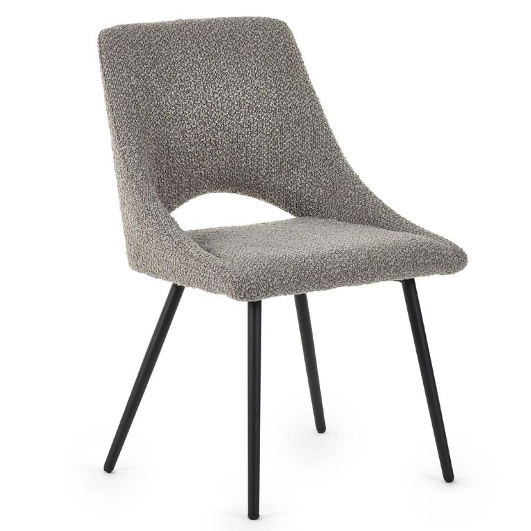 Iris Dining Chair - Set of 2 - Grey Boucle Fabric