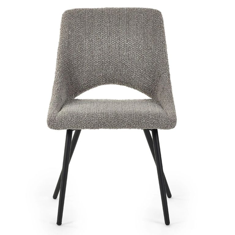 Iris Dining Chair - Set of 2 - Grey Boucle Fabric