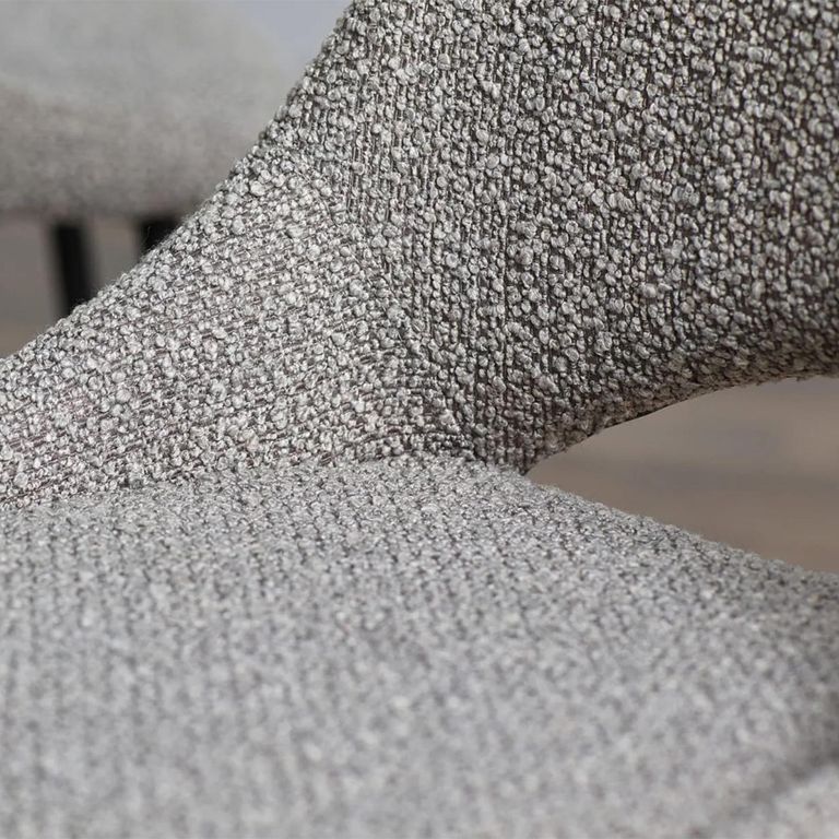 Iris Dining Chair - Set of 2 - Grey Boucle Fabric