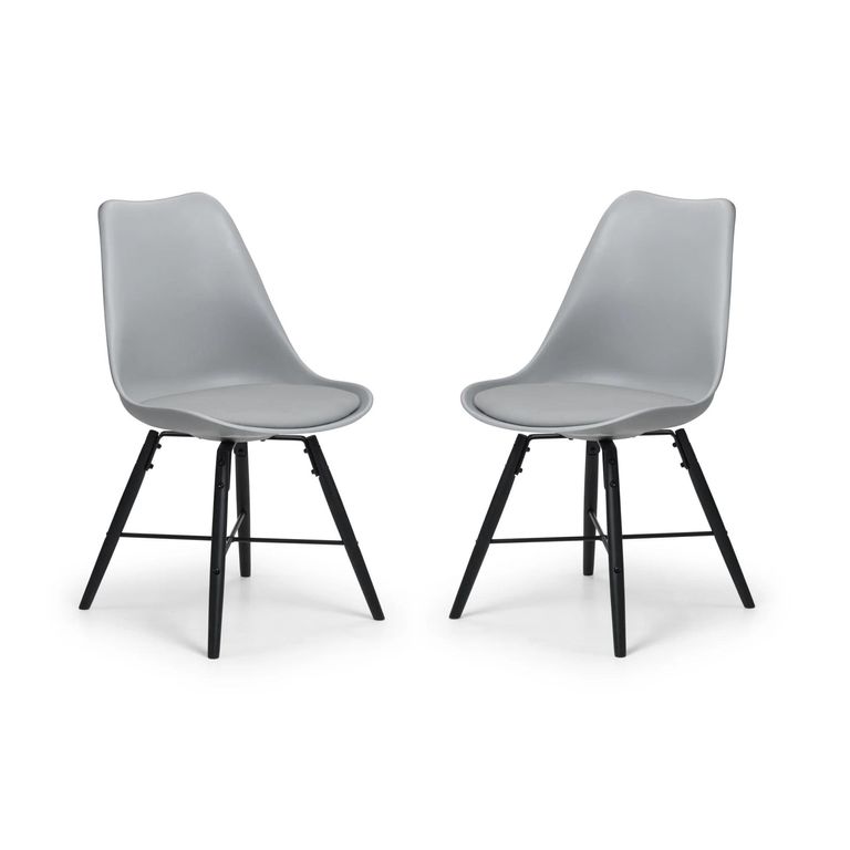 Kari Dining Chair - Set of 2 - Grey Faux Leather