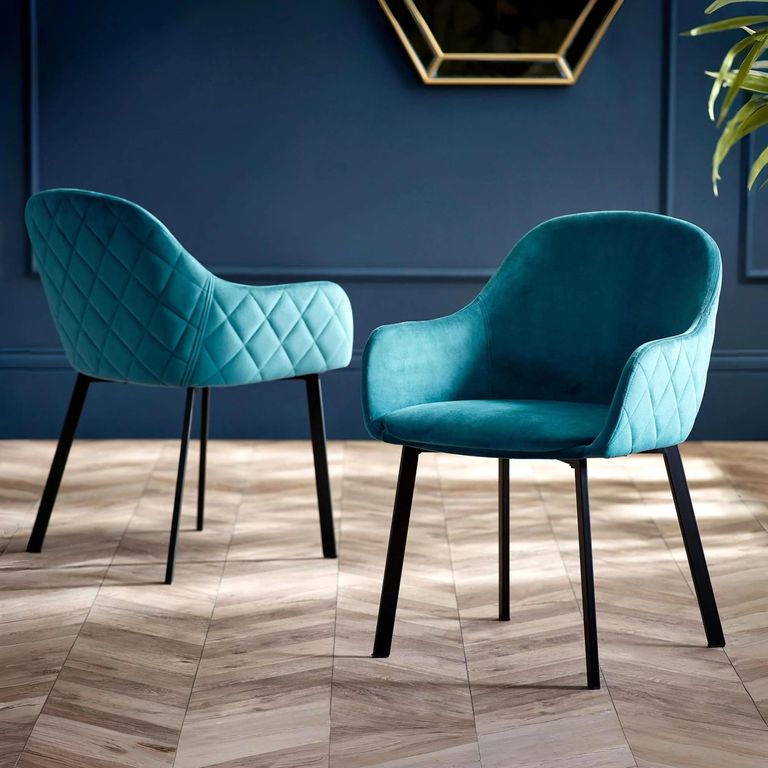 Lima Dining Chair - Set of 2 - Teal Fabric