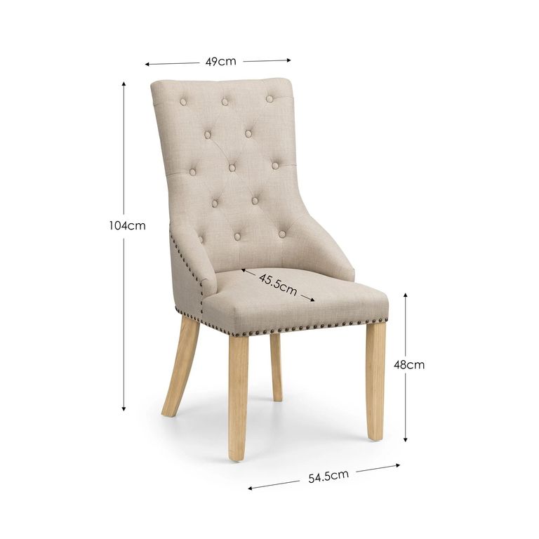 Loire Dining Chair - Set of 2 - Oatmeal Fabric