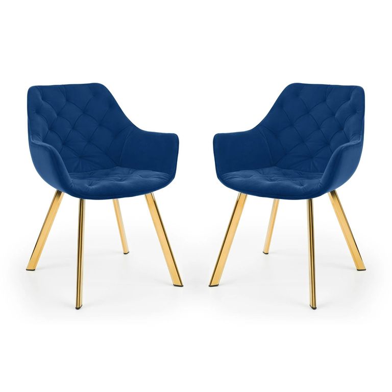 Lorenzo Dining Chair - Set of 2 - Blue Fabric
