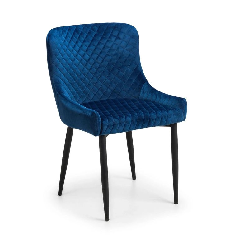 Luxe Dining Chair - Set of 2 - Blue Fabric