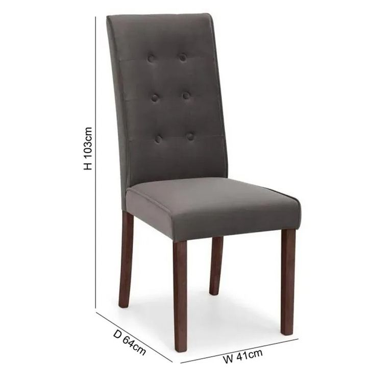 Madrid Dining Chair - Set of 2 - Grey Fabric