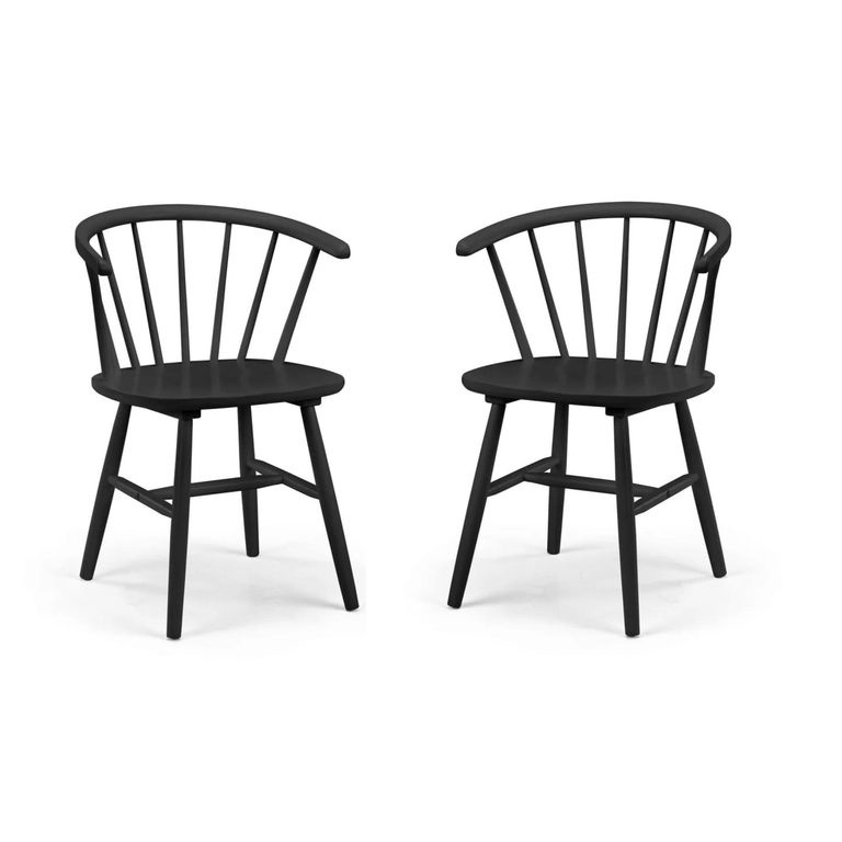 Modena Dining Chair - Set of 2 - Spindle Back - Black