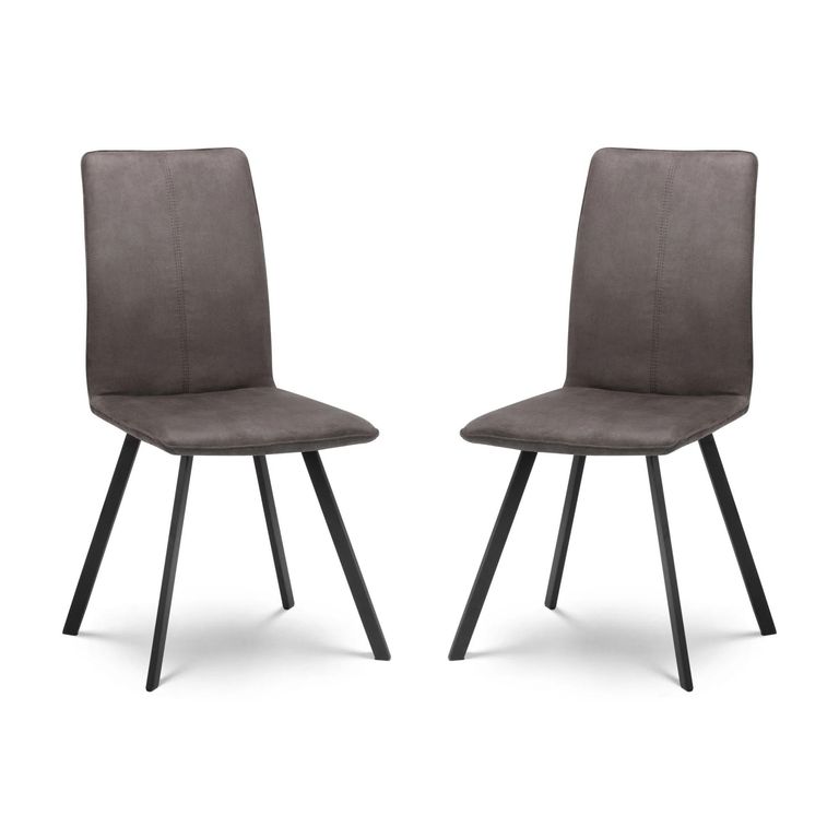 Monroe Dining Chair - Set of 2 - Grey Fabric