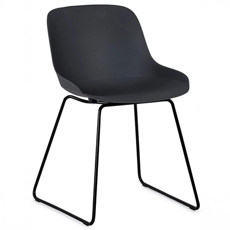 Rocco Dining Chair - Set of 2 - Dark Grey Plastic