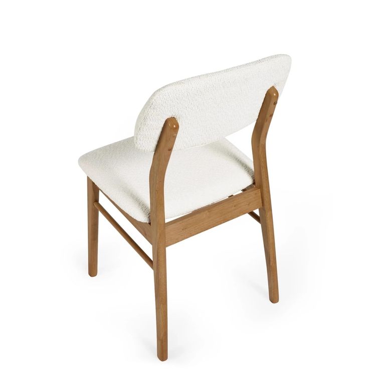 Theia Dining Chair - Set of 2 - White Boucle Fabric