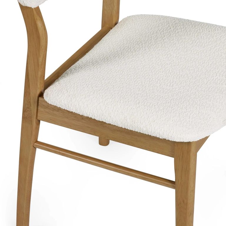 Theia Dining Chair - Set of 2 - White Boucle Fabric