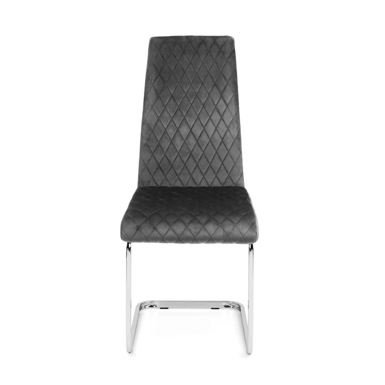 Calabria Cantilever Dining Chair - Set of 4 - Grey Fabric