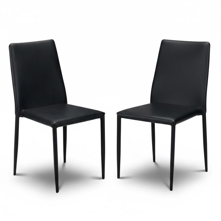 Jazz Dining Chair - Set of 4 - Black Faux Leather