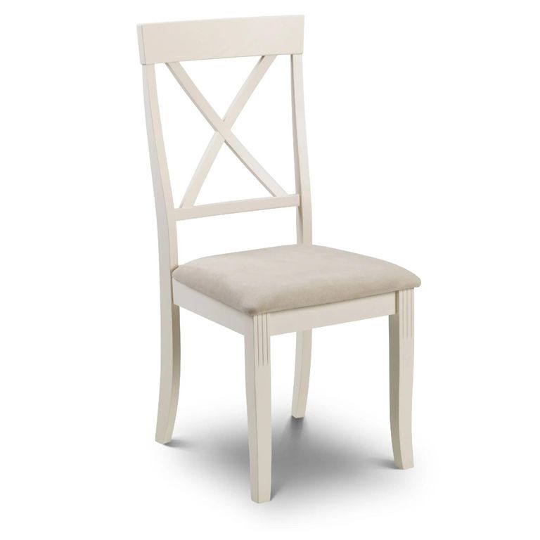 Davenport Dining Chair - Set of 2 - Cross Back - Ivory