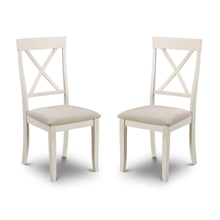 Davenport Dining Chair - Set of 2 - Cross Back - Ivory