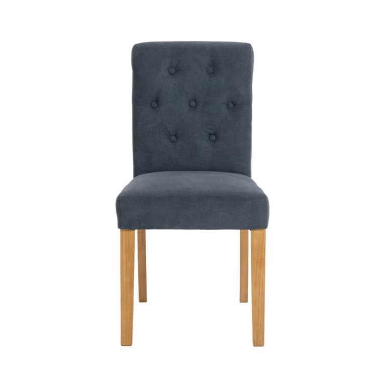 Lundy Dining Chair - Set of 2 - Dark Grey Fabric