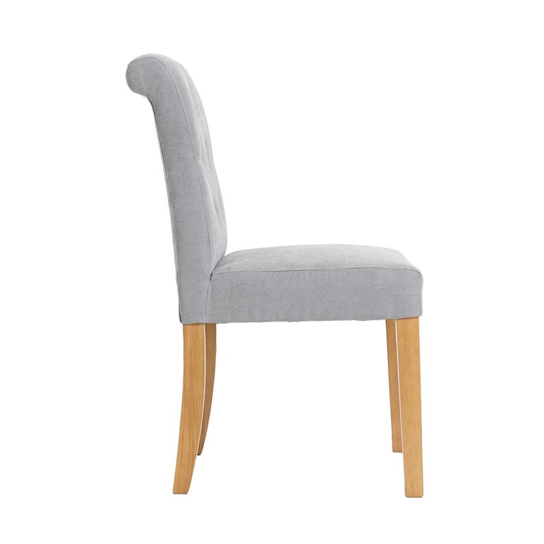 Lundy Dining Chair - Set of 2 - Light Grey Fabric