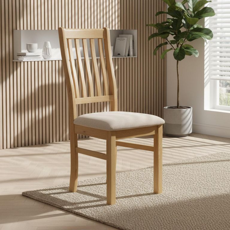 Arlington Oak Slatted Back Dining Chair - Set of 2 - Oak