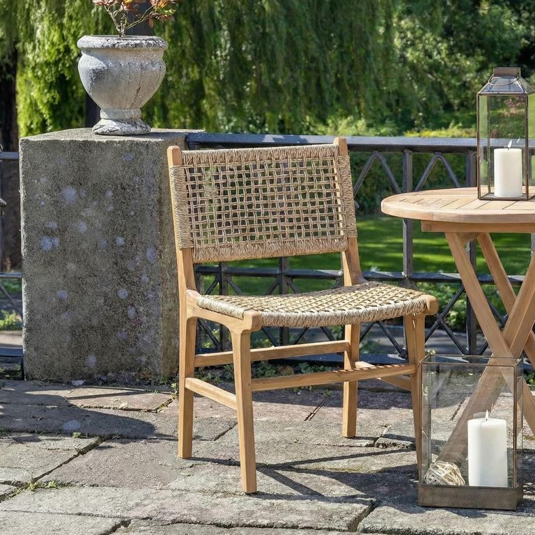 Derby Dining Chair - Set of 2 - Natural Teak Wood & Polyrattan