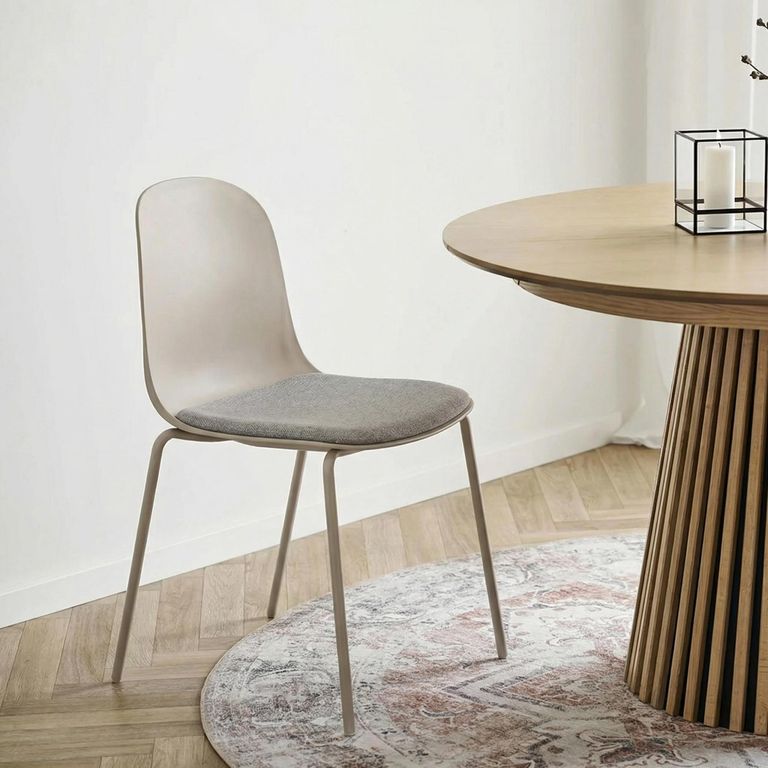 Madalena Dining Chair - Set of 2 - Light Grey Metal