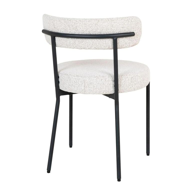 Badalona Dining Chair - Set of 2 - White Boucle Fabric