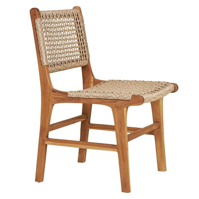 Derby Dining Chair - Set of 2 - Natural Teak Wood & Polyrattan