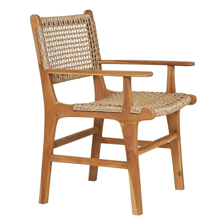 Derby Dining Armchair - Teak Wood & Polyrattan - Natural - Set of 2