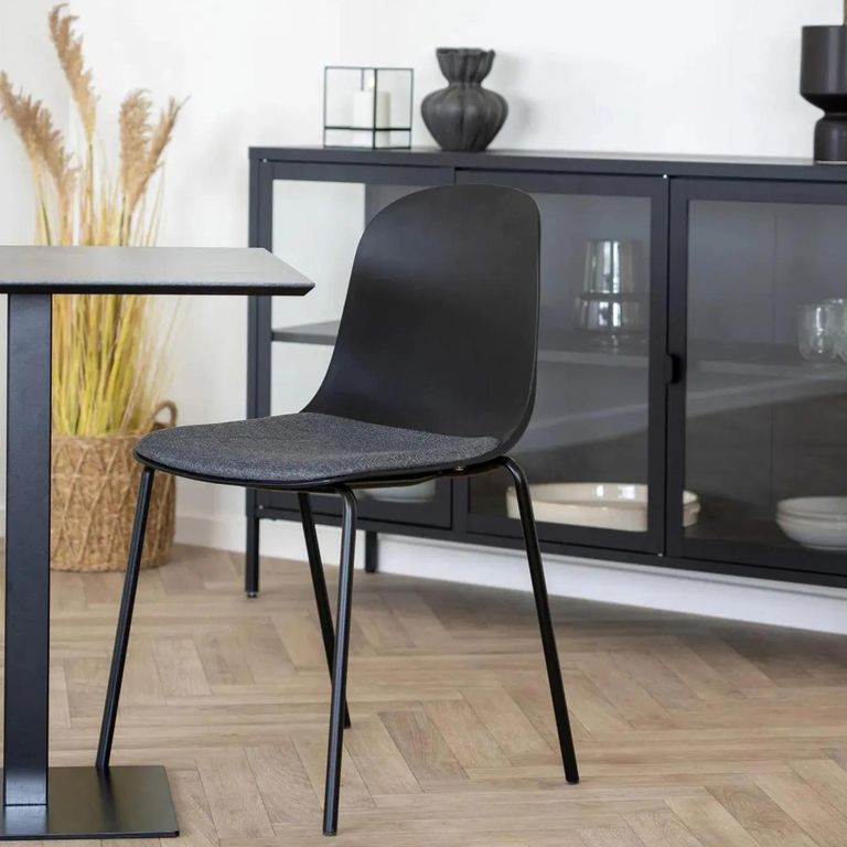 Madalena Dining Chair - Set of 2 - Black Metal